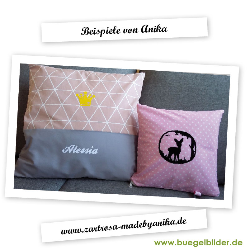 Kissen mit Aufbüglern verzieren - Madebyanika - zartrosa