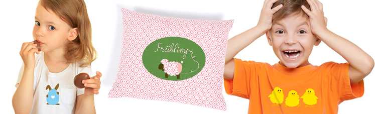 Oster-Motive zum Aufb&uuml;geln aus Flockstoff