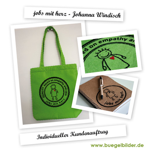 Eigenes Logo als Aufbügler - Kundenbeispiel Log als Aufbügler