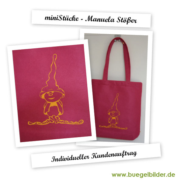 kundenauftrag für miniStücke - individuelle Motiv zum Aufbügeln