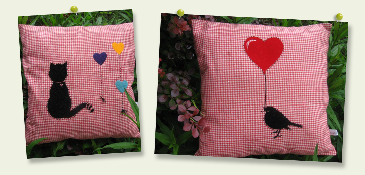 Kundenfoto von AnnaGlückstoff - Katze und Vogel auf Kissen