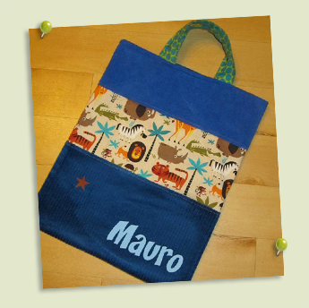 Kundenfoto - Name zum Aufbügeln auf Beutel für Kindergarten