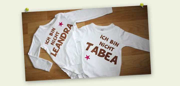 Kundenfoto - Lustiger Spruch für Zwillinge zum Aufbügeln: Ich bin es nicht