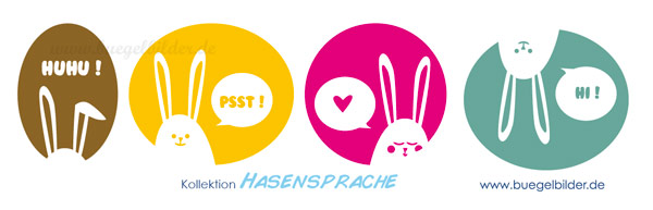 Bügelbild Hase aus Flockstoff / Flockfolie zum Aufbügeln. Kollektion Hasensprache.