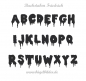 Gruselige Buchstaben für Halloween und Fasching zum Aufbügeln.