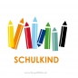 Motiv zur Einschulung: Bunte Stifte zum Aufbügeln für das Schulkind