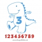 Geburtstags-Dino mit Zahl