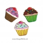 3 bunte Muffins zum Aufbügeln
