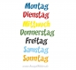 Wochentage zum Aufbügeln