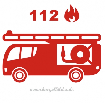 Feuerwehr als Aufnäher zum schnellen Aufbügeln aus Flockfolie