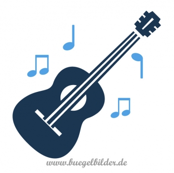 Aufbügler: Gitarre zum Aufbügeln mit Noten