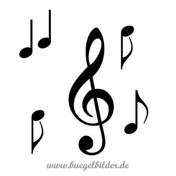 Aufbügler: Notenschlüssel und Noten als Aufnäher zum Aufbügeln
