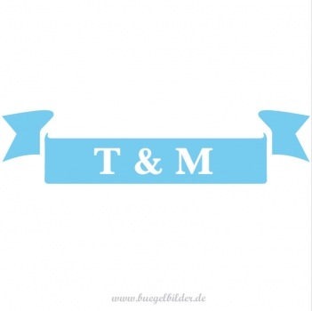 Aufbügler: Band mit Anfangsbuchstaben für Hochzeit zum Aufbügeln