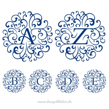 Große Initialien und Buchstaben zum Aufbügeln.