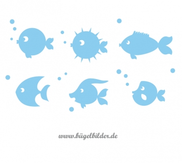 Fische zum Aufbügeln aus Velours