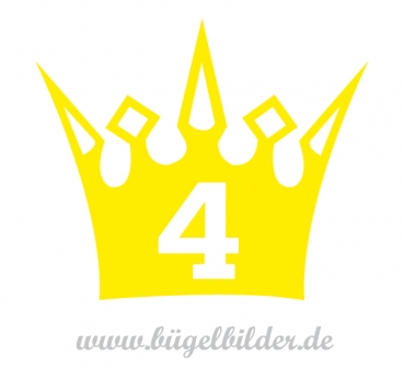 Krone mit Zahl zum Aufbügeln für den Geburtstag