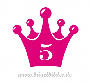 Krone mit Zahl zum Aufbügeln für den Geburtstag