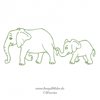 Mama-Elefant liebt Elefantchen