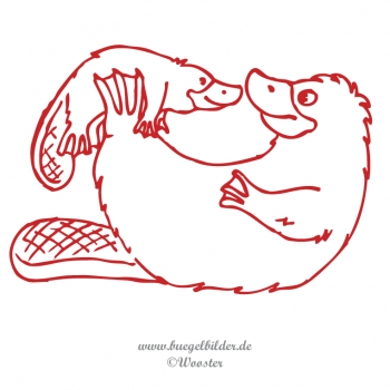 Mama-Schnabeltier liebt Schnabeltierchen