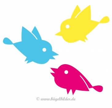 3 bunte Spaßvögel