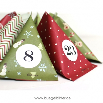 Adventskalender Set Dreieckstüten 