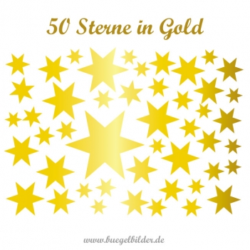 50 Sterne in Gold