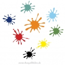 Die bunte Art zu Kaschieren: Viele bunte Kleckse zum Aufbügeln aus Flockfolie