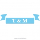 Aufbügler: Band mit Anfangsbuchstaben für Hochzeit zum Aufbügeln