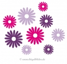 Viele kleine bunte Blueten zum Aufbügeln