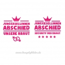 Braut Security - Spruch für T-Shirts zum Junggegeselinnenabschied