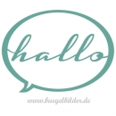 Bügelbild Sprechblase mit einem großen Hallo.