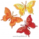 Aufbügler "3 Schmetterlinge" Gelb-Rot