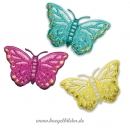 Aufbügler "3 Schmetterlinge" Gelb-Pink-Türkis