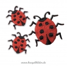 3 lustige Marienkäfer als Applikation.