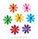 Applikation: bunte Blüten und Blumen zum Aufbügeln im Set
