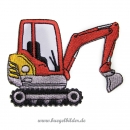 Aufbügler "Raupenbagger Rot"