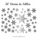 50 Sterne in Silber